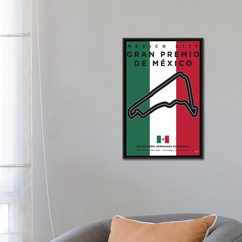 « f1 mexico course track », reproduction d’impression sur toile, H 60 po x l 40po x P 1,5 po, Toile avec cadre noir