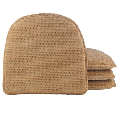 Coussins de chaise antidérapants, 16 x 15 x 2 pouces, ensemble de 4