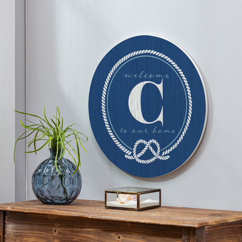 Monogramme de porte côtière 18 "C, Bleu / blanc