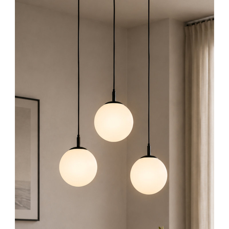 Triple luminaire suspendu Altia, Noir