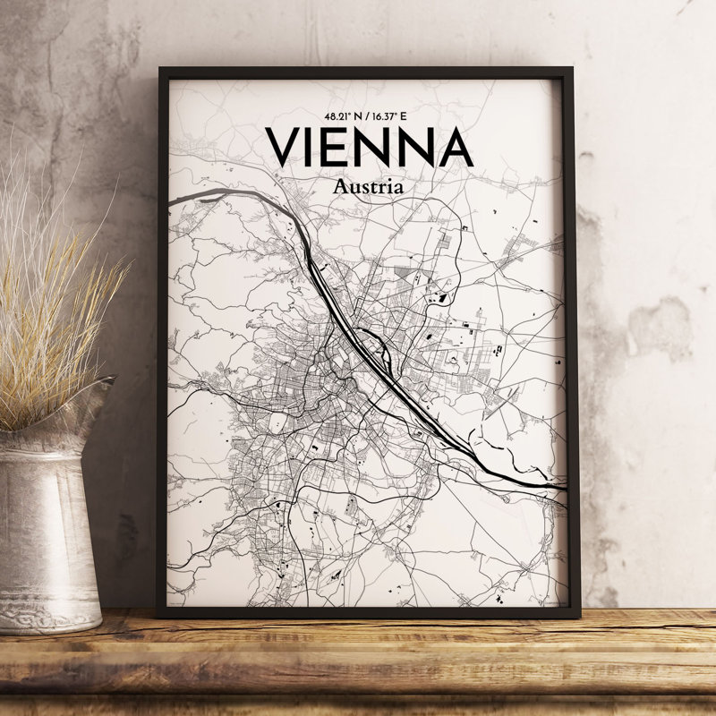Vienna City Map - No Frame Print, 43.2cm H x 27.9cm W x 0.13cm D