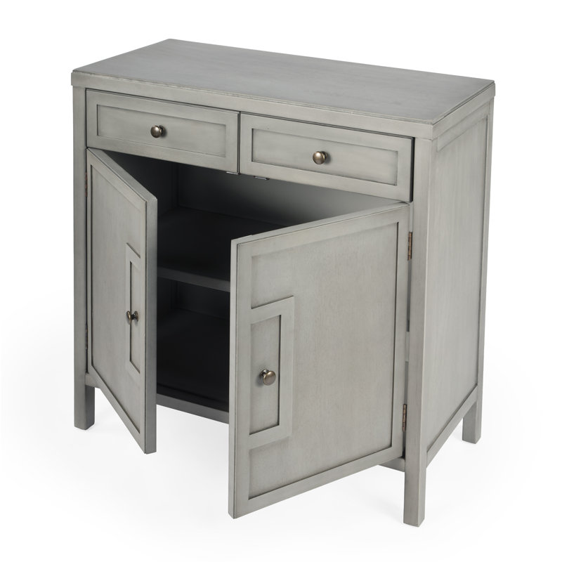 Imperial Console 2 Drawer Accent Cabinet, Gray