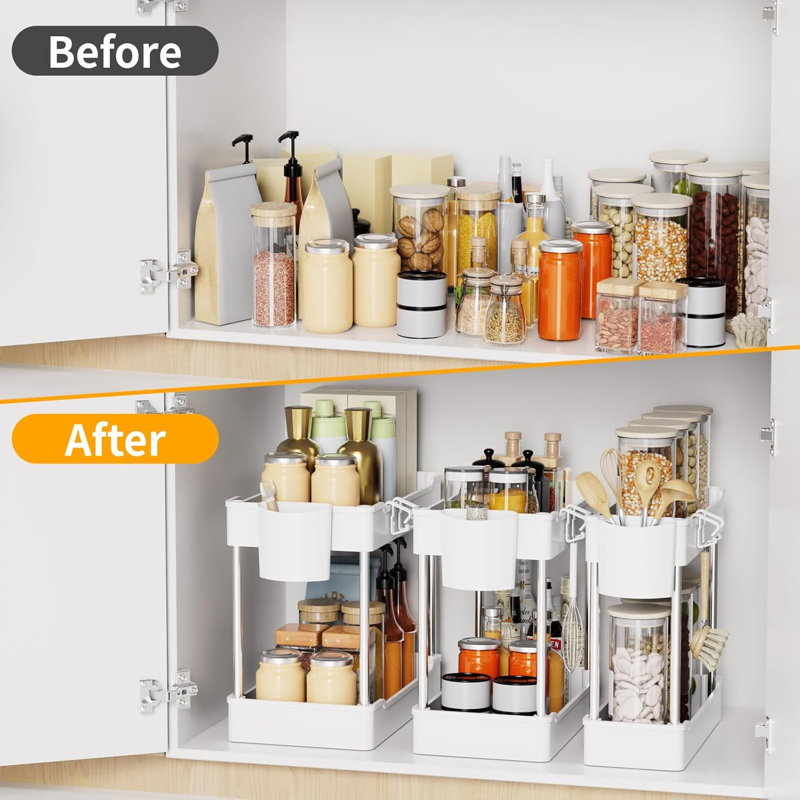 Plastic Under Sink Organiser, White