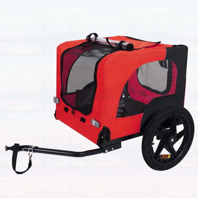 Pet Bike Trailer for Small and Medium Dogs, Easy Folding Frame, Quick Release Wheels, Non-Slip Floor, and Internal Leash for Safe and Comfortable Rides.