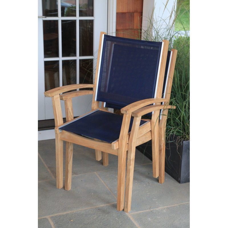 Bayhead Outdoor Dining Armchair, Canvas Navy Sunbrella® Canvas