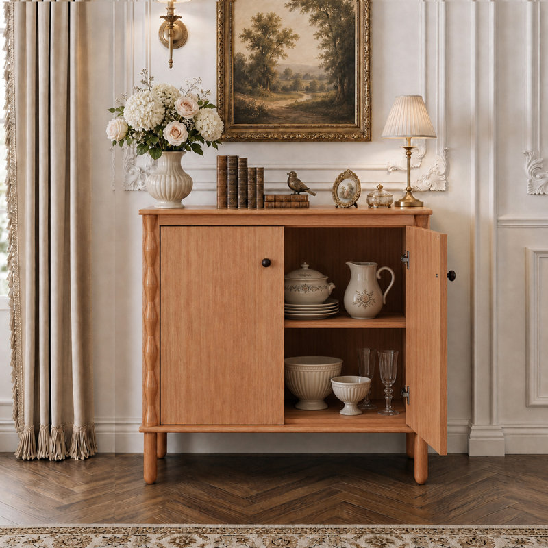 Buffet de 160 cm avec portes à fermeture amortie et rangement dissimulé pour les câbles, noyer, L 63 po, Noyer