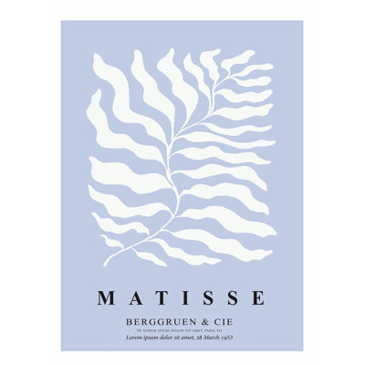 «Botanical Matisse Plant Soft Blue Bohemian», reproduction d'art non encadrée