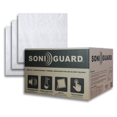 Soniguard Drop Ceiling Insulation - 24" x 24" x 1.5" Insulation Designed for Drop Ceilings