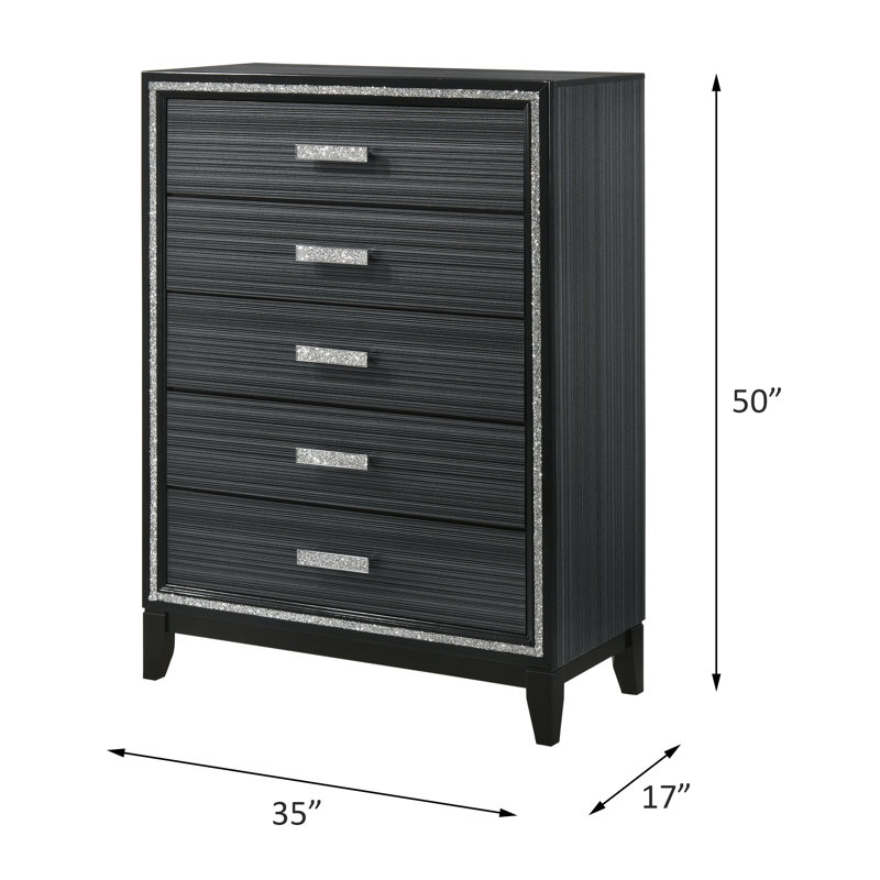 Commode Mukram, Noir patiné