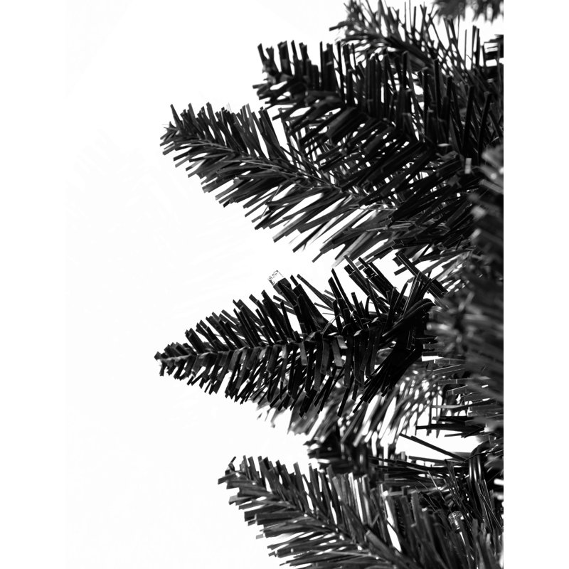 Arbre de Noël articulé noir de 6 pi avec lumières, sapin de Noël avec 920 branches et 280 lumières DEL changeantes avec 11 modes d'éclairage, décoration des Fêtes pour la maison, le bureau et l'école