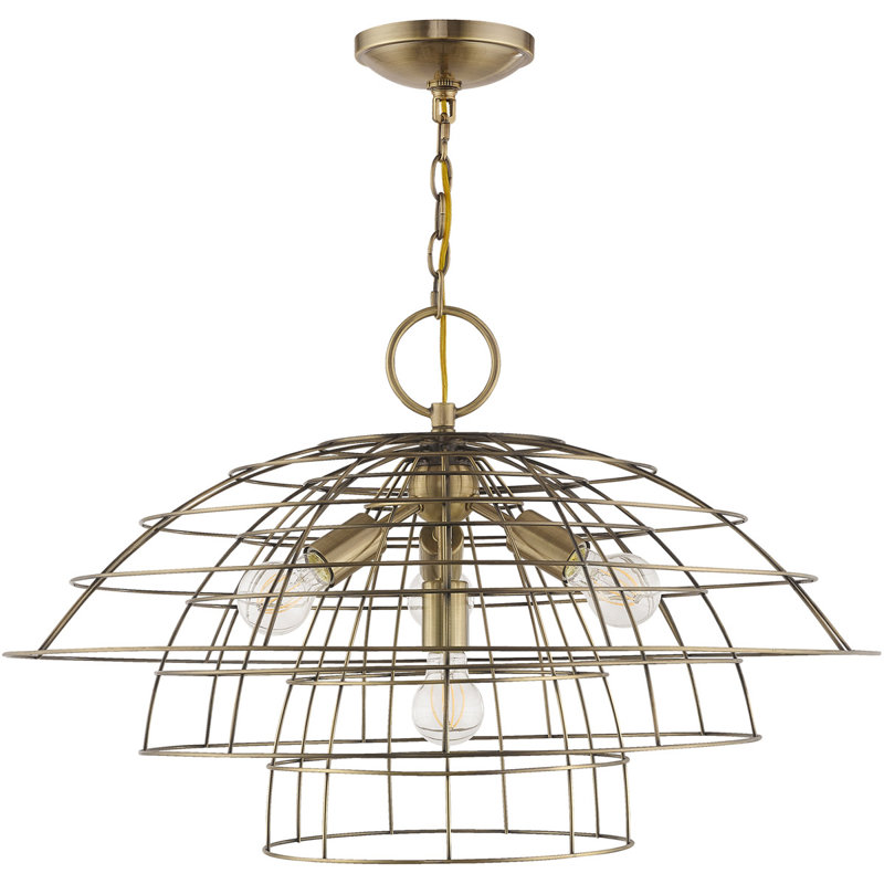 Miyo 4 - Light Chandelier, Antique Brass