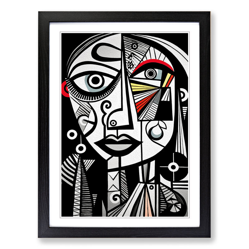 Pablo Picasso Line No.3 - Framed Print, 34cm H x 25cm W x 2cm D, Black