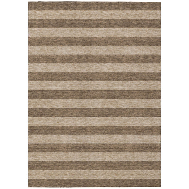 Dorotheus Washable Striped Indoor / Outdoor Rug, Rectangle 8' x 10'