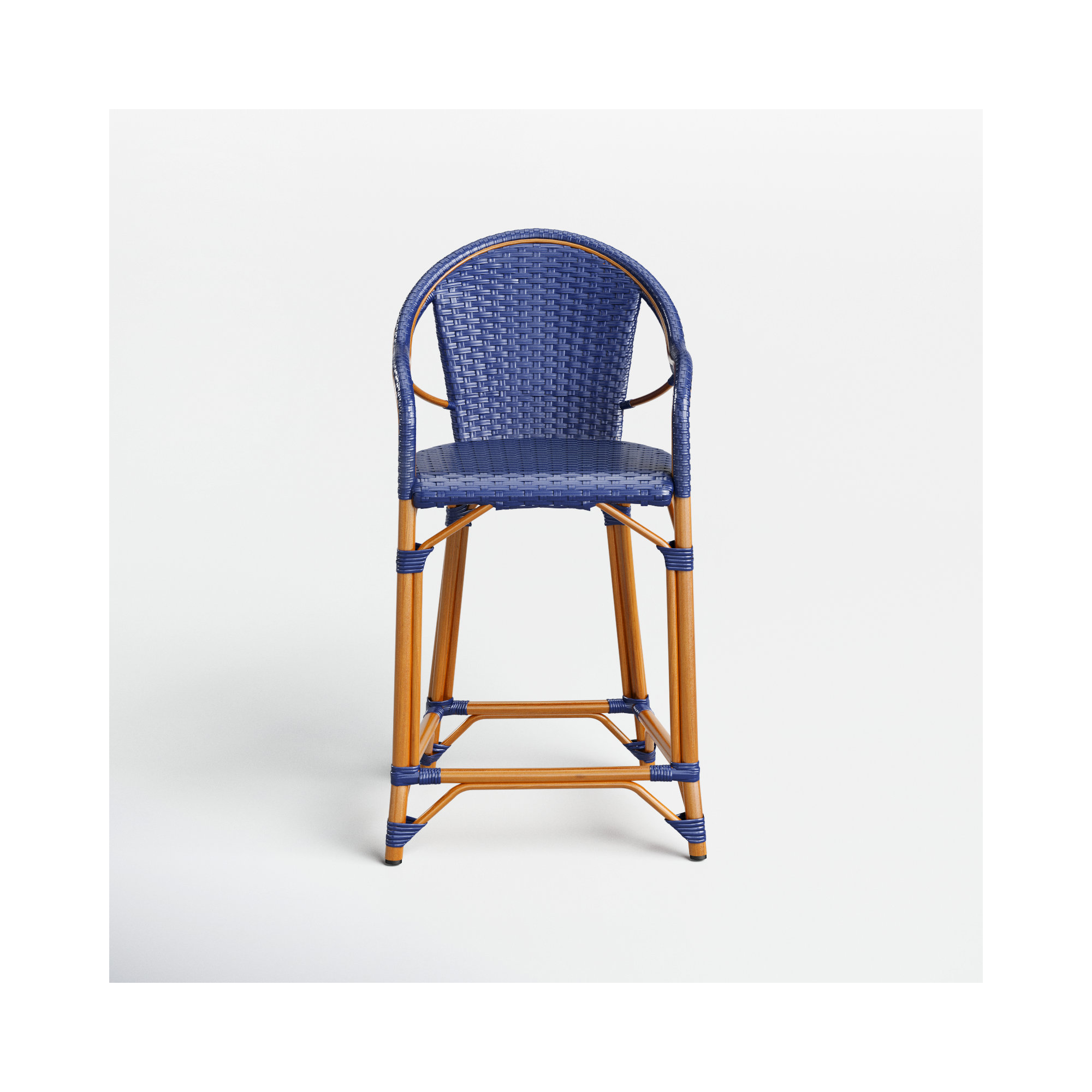 Popplewell 42.5'' Outdoor Bar Stool, Navy