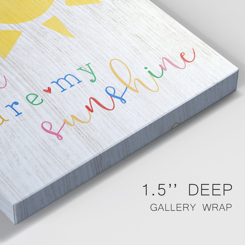 «You Are My Sunshine», art textuel sur toile tendue, H 36 po x l 24 po x P 1 po