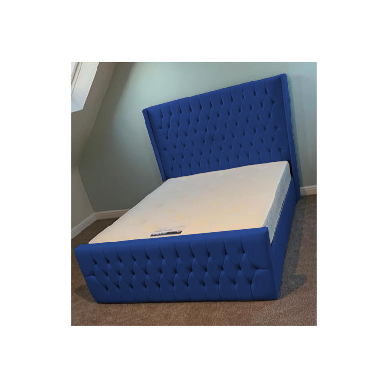 Dothan Upholstered Bed, Blue, Double (4'6)