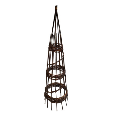 Willow Round 3 Sided Wood Obelisk Trellis