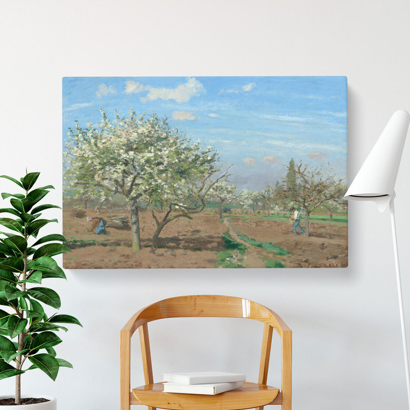 Orchard In Bloom by Camille Pissarro - Wrapped Canvas Painting, 35cm H x 50cm W x 3cm D