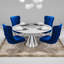 Chaises de salle à manger rembourrées, bleues de 2 - Coussin en mousse haute densité, pieds argentés, aucune chaise d'assemblage requise, 2 pièces, mousse,