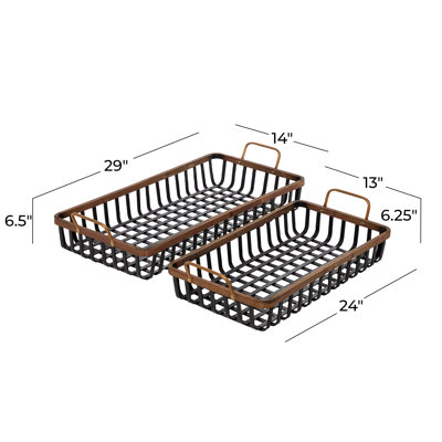 Bandla Solid Wood Tray - Set of 2
