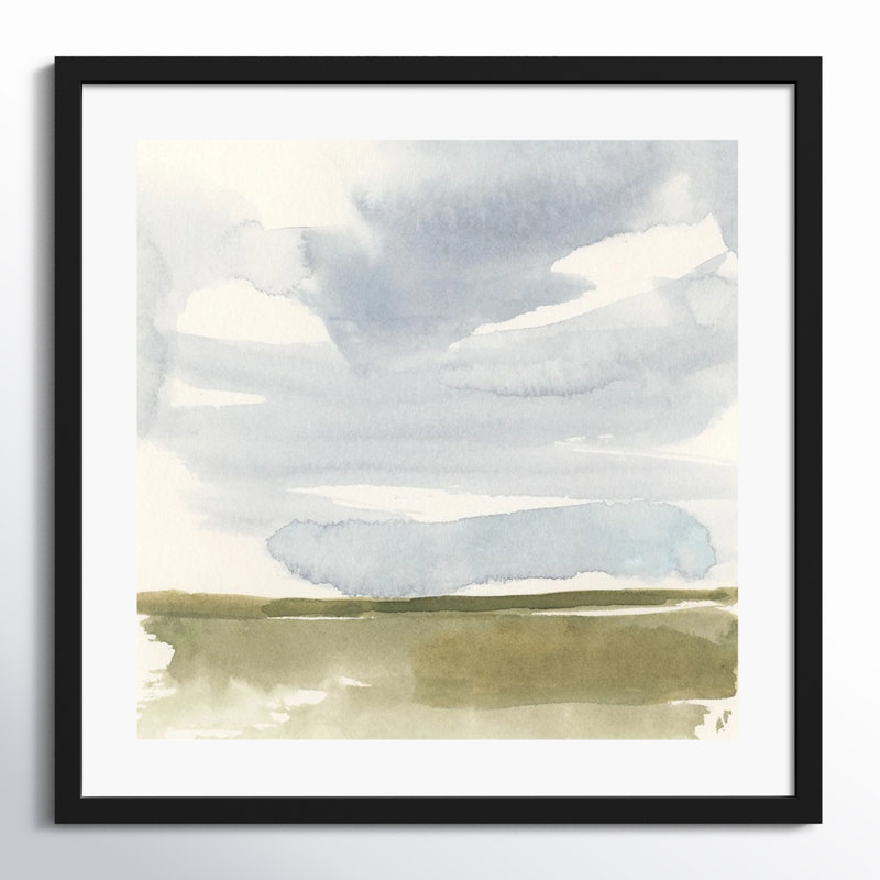«Open Field S croquis I» par Victoria Barnes - peinture encadrée, H 18 po x l 18 po, Noir