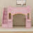 Playhouse Design Full Size Loft Bed With Storage Staircase And Desk, Wood Castle Loft Bed Frame With Windows, Shelves And LED Light-1462736076