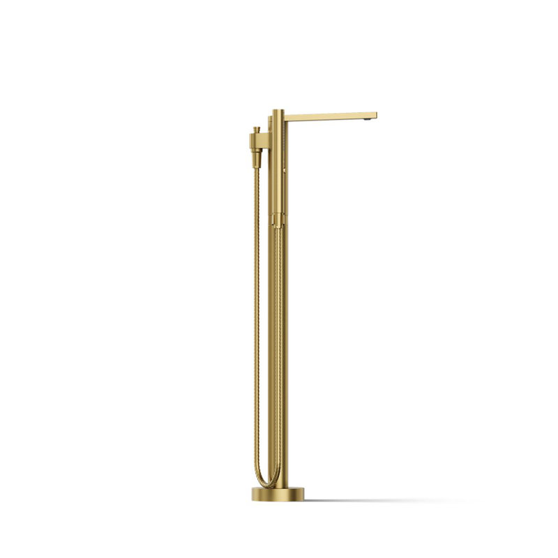 Composed Freestanding Bath Faucet, Vibrant Brushed Moderne Brass