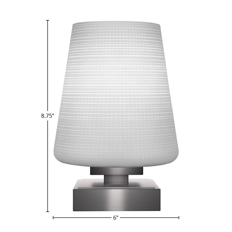 Lampe d'appoint avec verre 6 po Aneka, Graphite, Blanc
