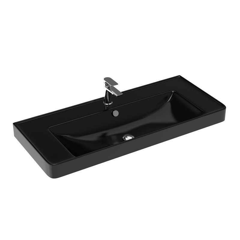 Prime 41.3'' L Bathroom Sink, Matte Black, Single
