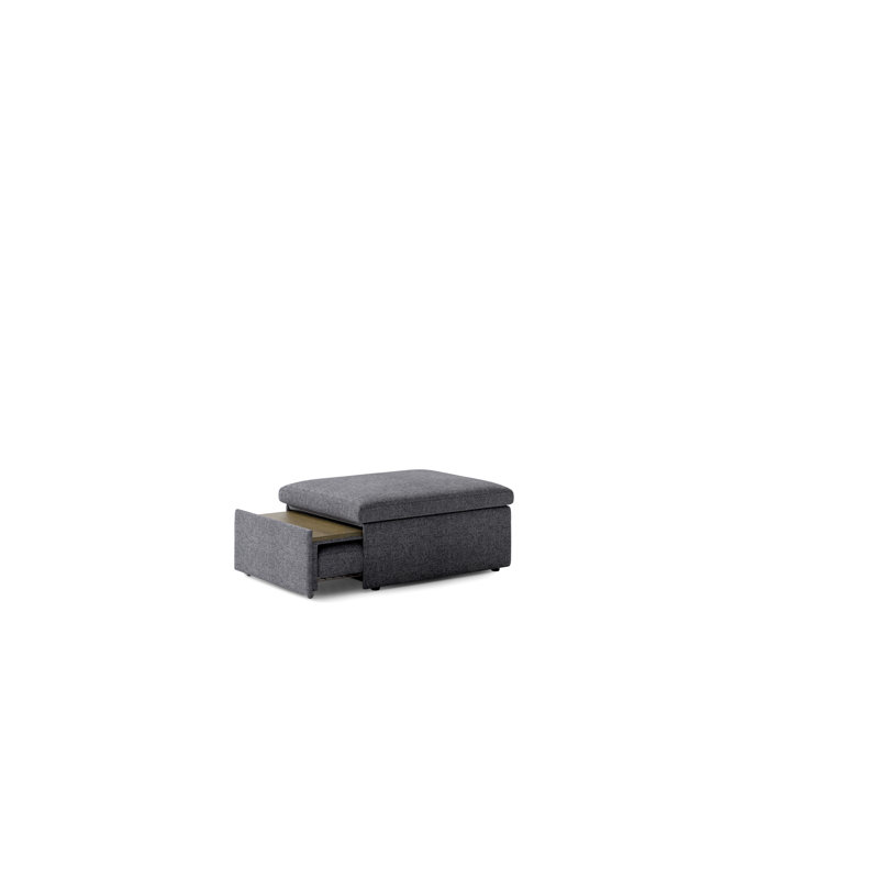 Otto Sleeper Ottoman  - Smoked Birch Top, Dark Gray