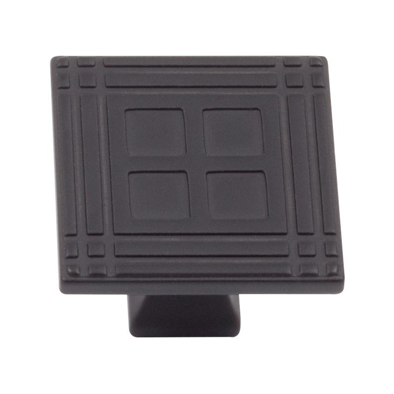 Bouton carré, Noir mat