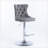 2PCS Velvet Swivel Tufted Back Barstools With Metal Silver Base-526015377