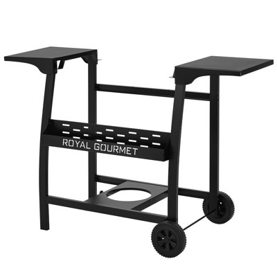 Support de table Royal Gourmet avec panier et tablettes latérales, noir