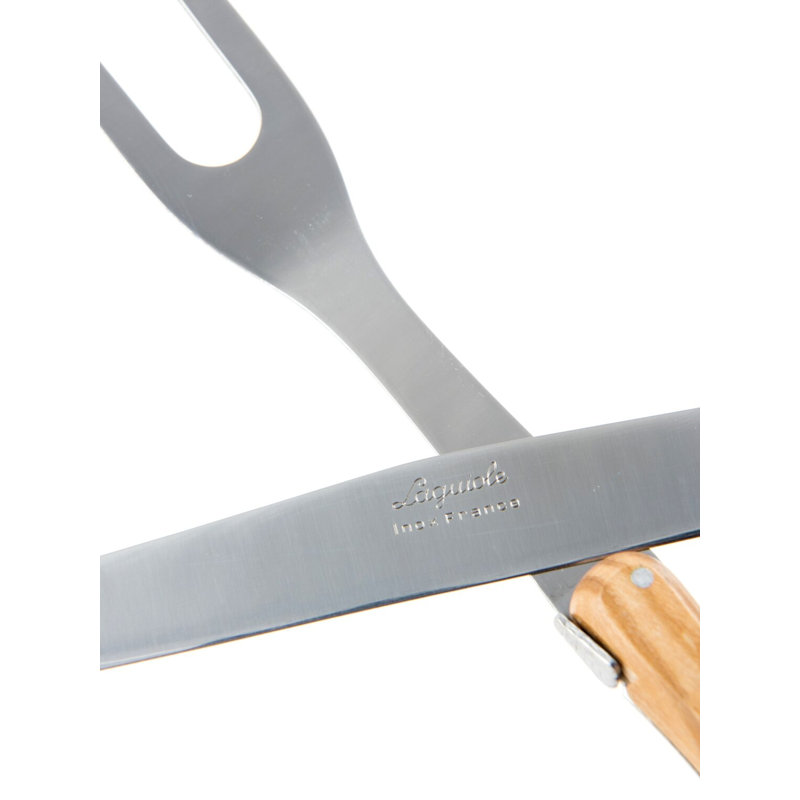 Laguiole Carving Set, Olivewood in wooden box