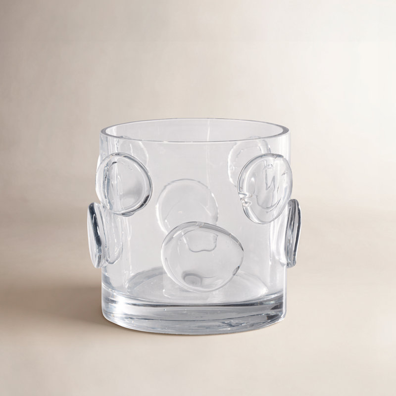 Porte-bougie en verre Perrin, H 6 po x l 6,75 po x P 6,75 po, Clair