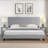 Upholstered Platform Bed Frame with Button Tufted Linen Fabric Headboard, No Box Spring Needed, Wood-1799898621