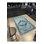 Tapis bleu lavable décoratif floral