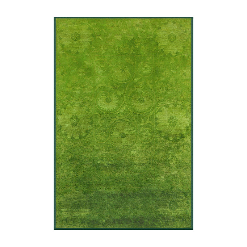 Tapis vert de style oriental, Rectangle 6 pi x 9 pi