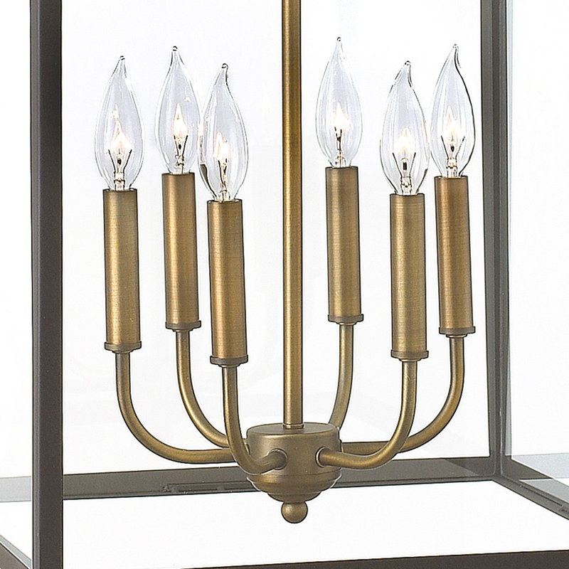Hinkley 6-Light Open Frame Foyer Chain-Hung Rectangle Chandelier