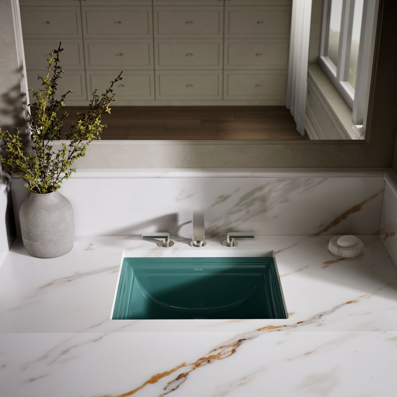 Memoirs® Vitreous China Rectangular Undermount Bathroom Sink with Overflow, Cashmere