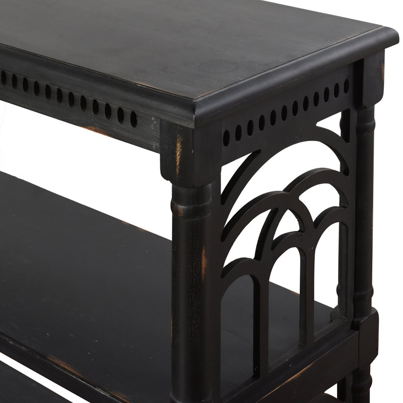 Steinmar 47.25'' Console Table, Black with Distressing