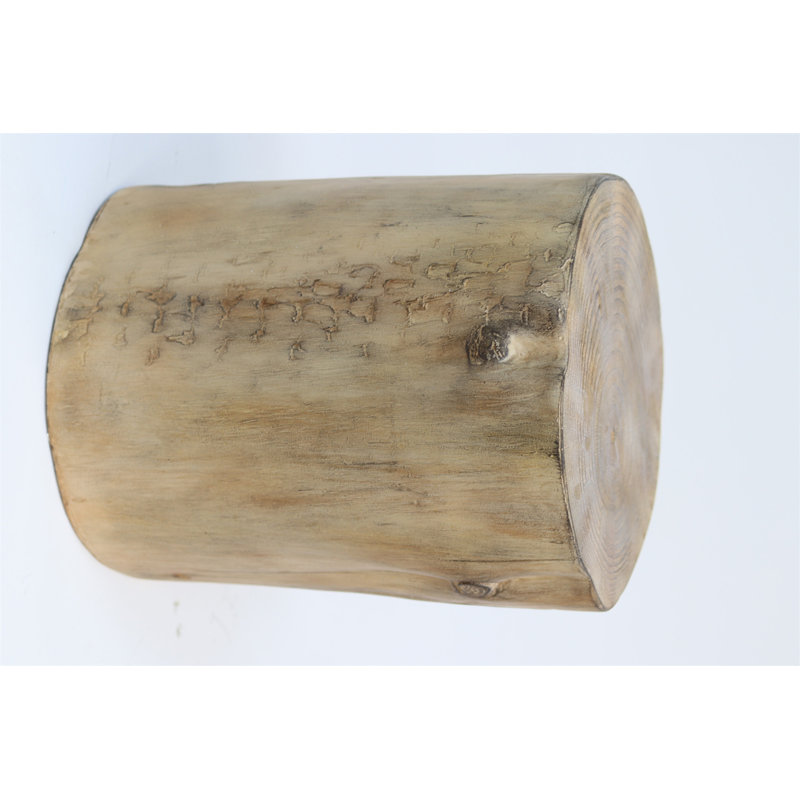 Table d'appoint d'extérieur 14,25 pouces MGO, souche de bois peinte à la main