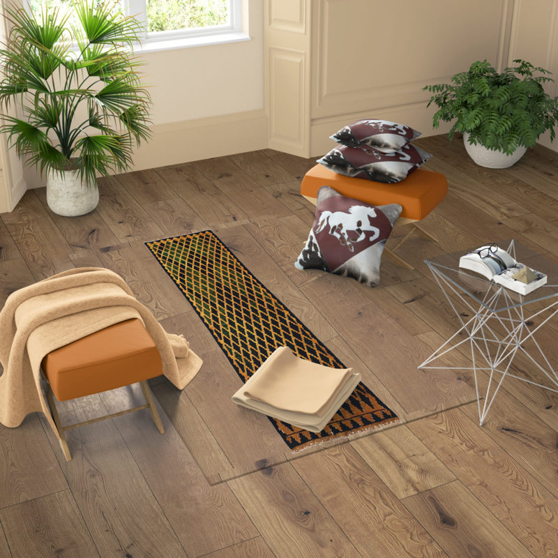 Runner Reliford Geometric Hand Woven 70cm X 240cm Area Rug, Wool