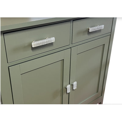 Glacier 3" CTC Skinny Blue-Grey Glass Decorative Hardware Cabinet Bar Pull