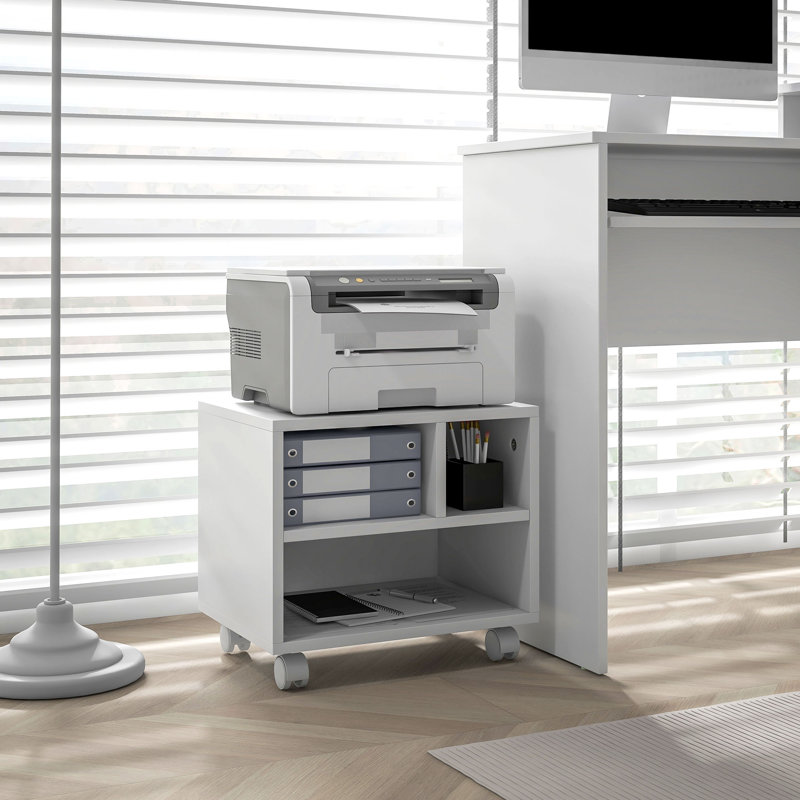 Bonnibelle 36cm H x 40cm W Printer Stand with Wheels, White