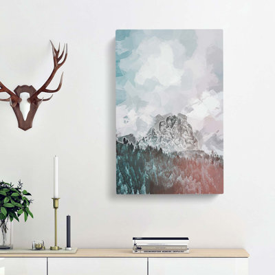Mountain View In Abstract - Wrapped Canvas