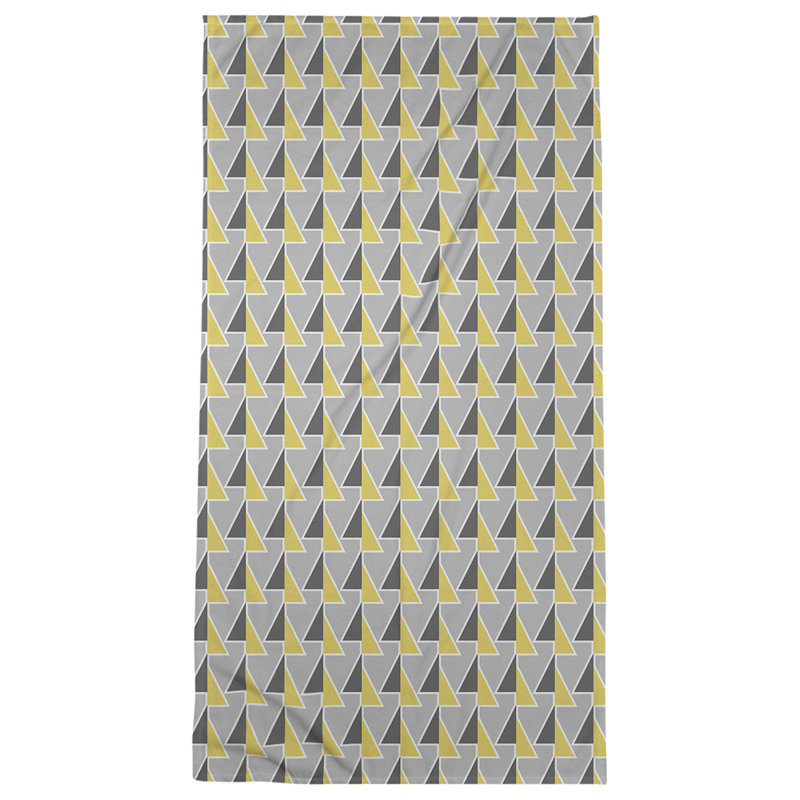 Serviette de plage à flèches changeées, Jaune/gris