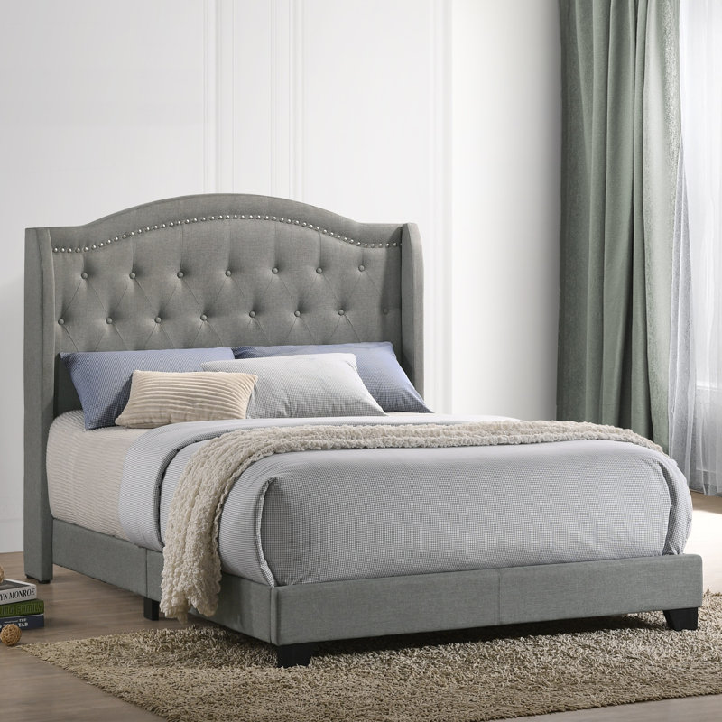 Upholstered Wingback Bed, Full