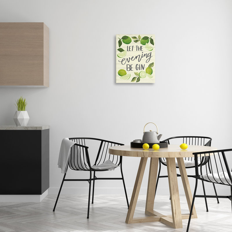  «Let Evening Be Gin», art mural sur toile par Caroline Alfreds, H 20 po x l 16 po
