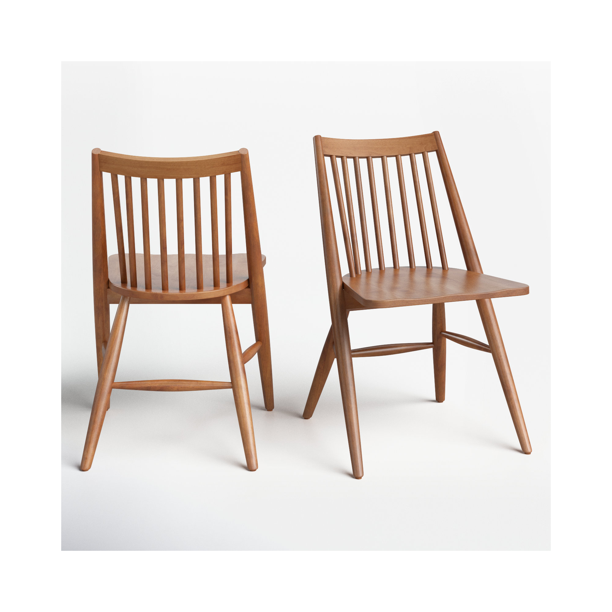Kloss Solid Wood Slat Back Side Chair, Walnut
